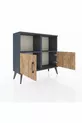 Commode Arges 2 étagères 2 portes Anthracite-Pin/Anthracite