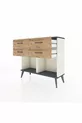 Commode Arges 4 tiroirs Pierre d'Agate-Anthracite/Pin