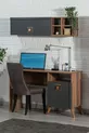 Ensemble de chambre rétro pour jeunes et enfants Noyer / bleu marine foncé