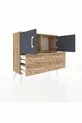 Arges Dresser with 2 Shelves, 4 Drawers, and 2 Doors Pine-Anthracite/Pine