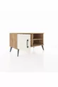 Commode Hyperion 2 étagères avec 1 porte Pin-Ambre/Pin
