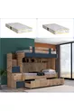 Lit superposé Ranza Riva avec lit d’appoint 2 matelas Comfort