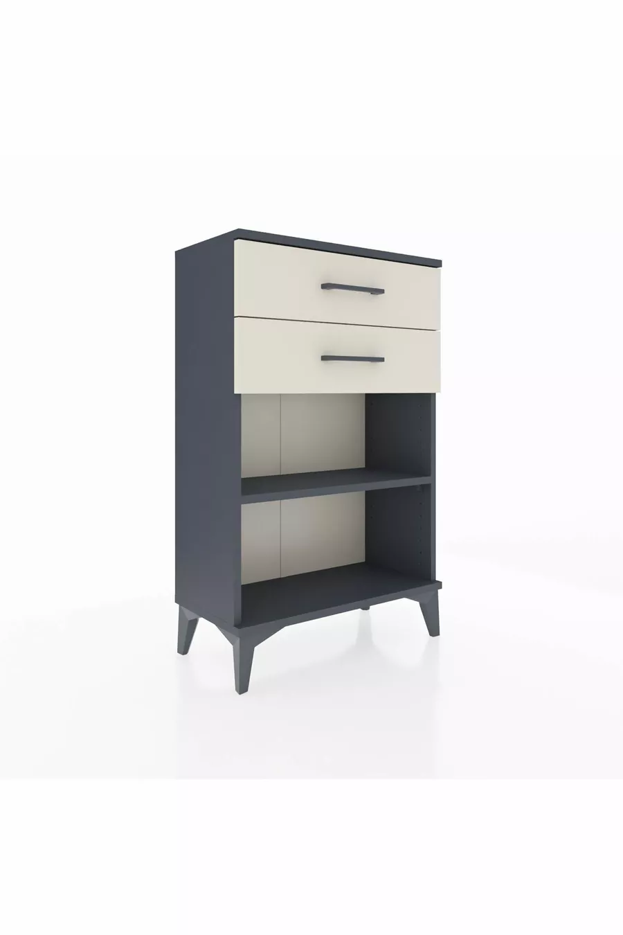 Argeş Commode met één plank en 2 lades Antraciet-Steenmarmer