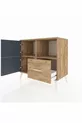 Hyperion Dresser with 2 Shelves, 1 Drawer, and 2 Doors, Pine-Anthracite/Pine