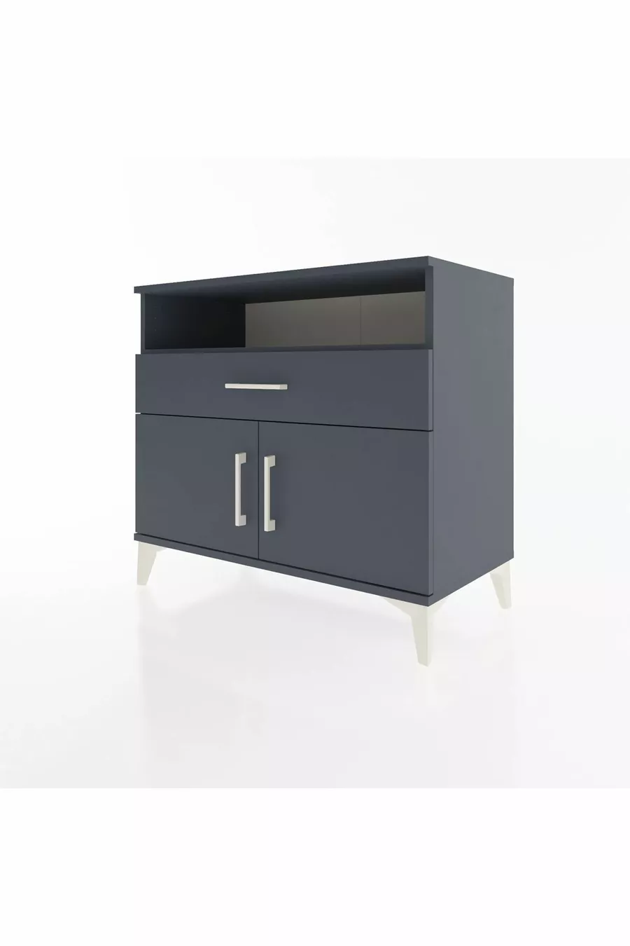 Commode Hyperion 2 étagères 1 tiroir 2 portes Anthracite-Anthracite