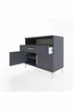 Commode Hyperion 2 étagères 1 tiroir 2 portes Anthracite-Anthracite