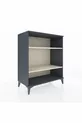 Commode Hyperion 2 étagères Anthracite-Pierre de lune