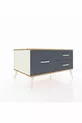 Commode Kronos 3 tiroirs Pierre de lune-Pin/Anthracite