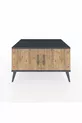 Commode Kronos 2 étagères 2 portes Anthracite-Pin/Gris pierre