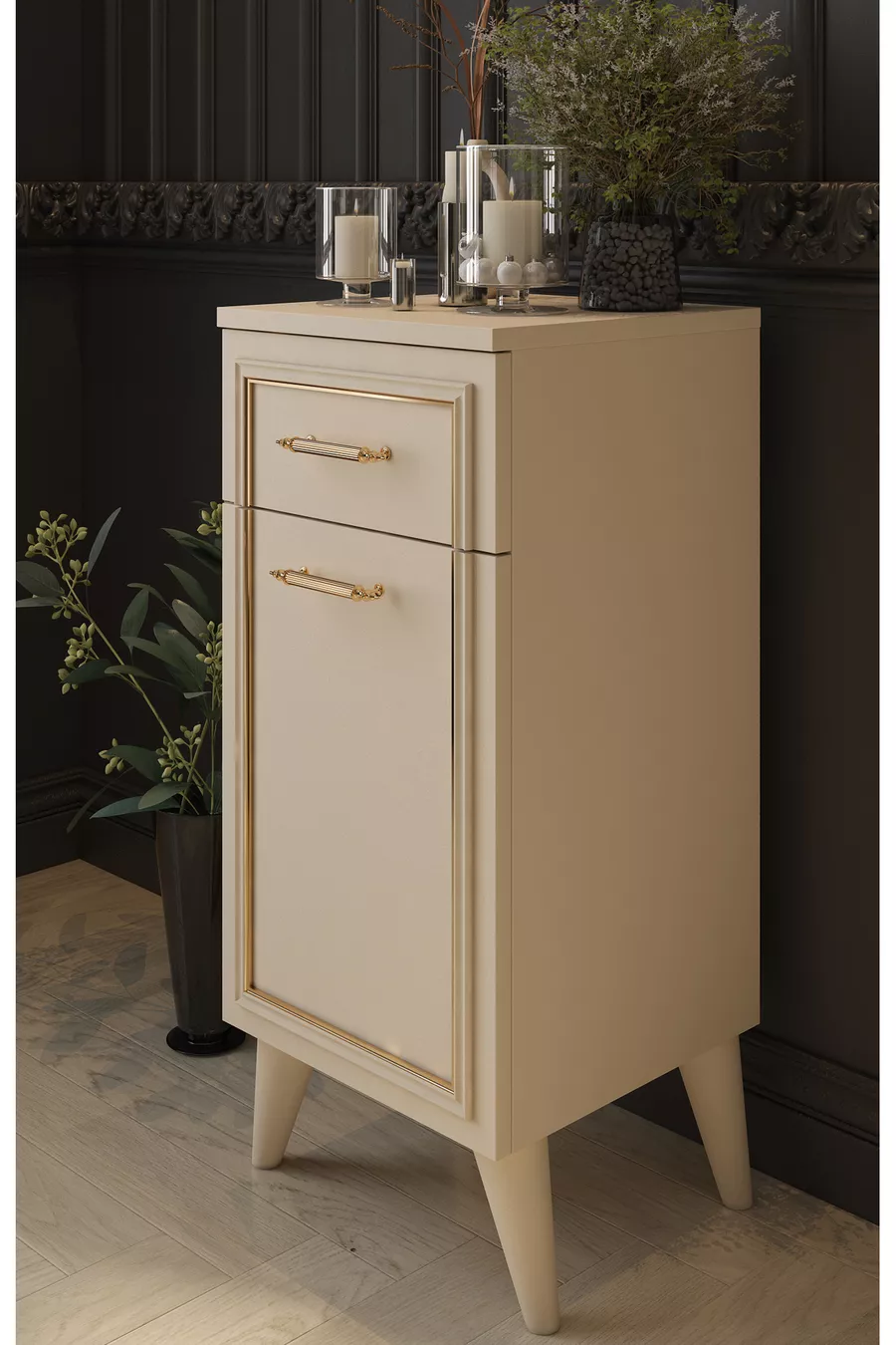 Commode décorative Linda avec tiroirs et couvercle