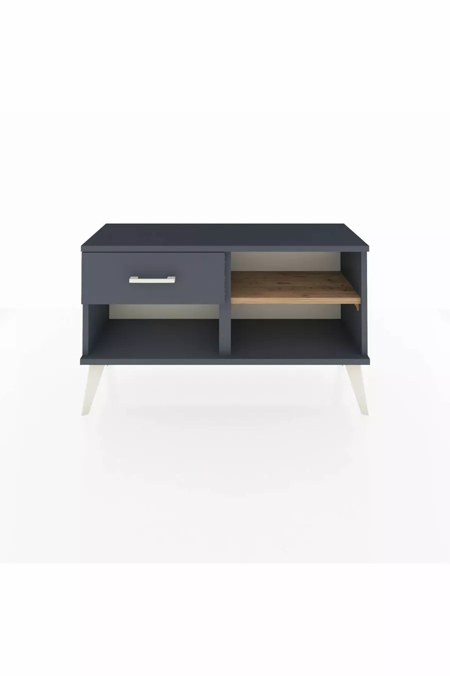 Commode Arges à une étagère et un tiroir Anthracite-Pin/Anthracite