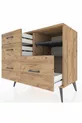 Hyperion Dresser 2 Shelves 4 Drawers Pine-Anthracite/Pine