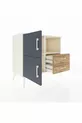 Hyperion Dresser with 2 Shelves, 2 Drawers, 2 Doors Moonstone-Anthracite/Pine
