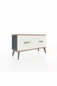 Commode Arges 2 Tiroirs Anthracite-Cèdre/Pierre de Lune