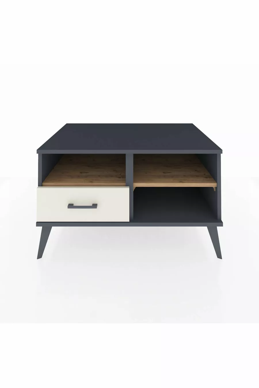 Commode Kronos 2 étagères 1 tiroir Anthracite-Cèdre/Mer de pierre