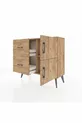 Commode Arges avec une étagère, 2 tiroirs et 2 portes, pin-pin