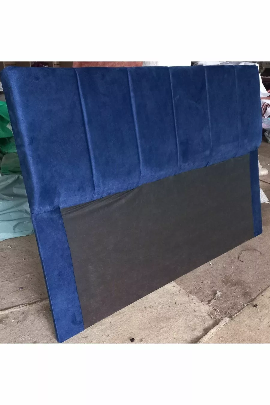 Testiera del letto in velluto scamosciato blu navy