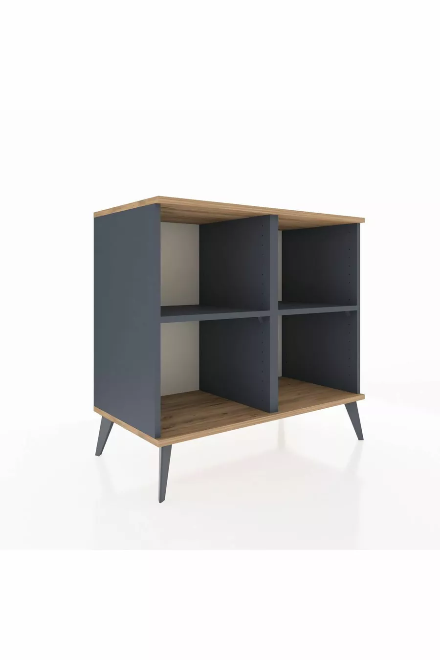 Commode Hyperion 2 étagères Anthracite-Pin/Anthracite