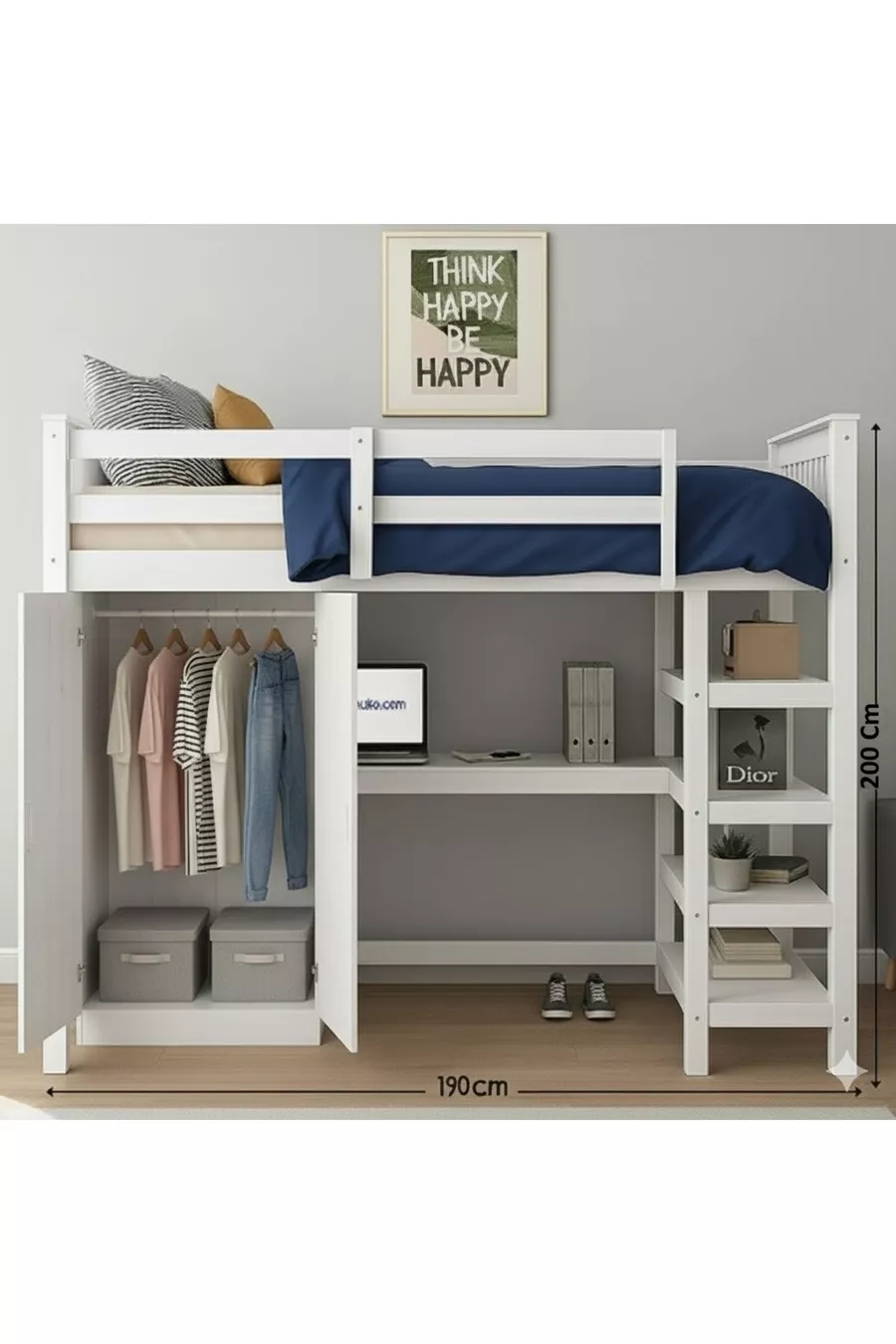 multi-purpose bed, desk, wardrobe, bookshelf all-in-one