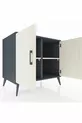 Commode Kronos 2 étagères 2 portes Anthracite-Pierre de lune