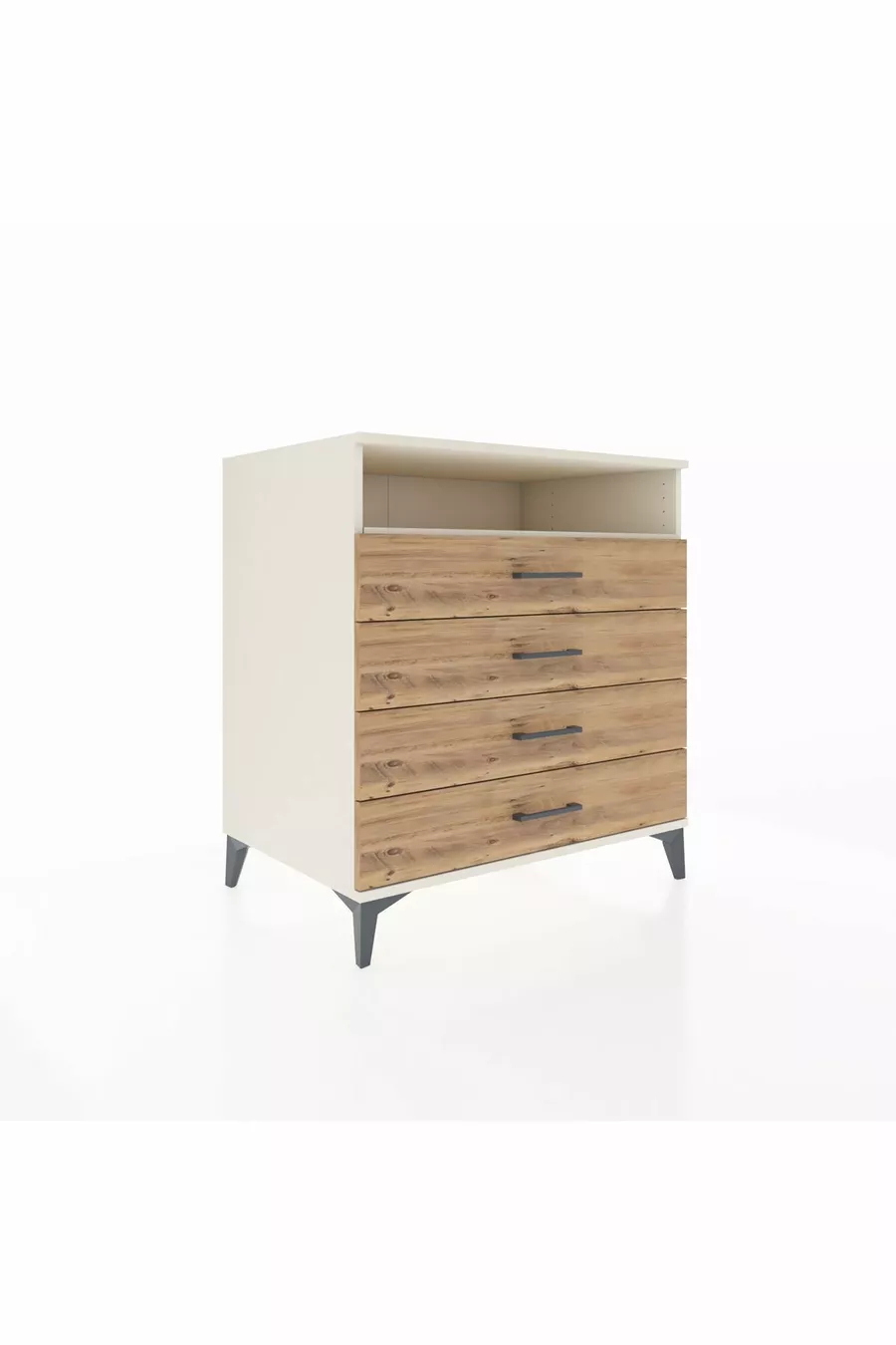 Kronos Dresser Single Shelf 4 Drawers Moonstone-Pine
