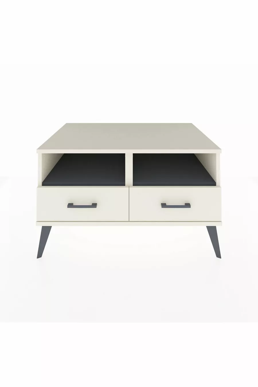 Kronos Dressoir 2 Planken 2 Lades Maassteen-Antraciet/Maassteen