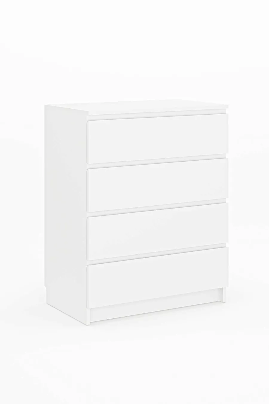 Commode Derinkuyu à 4 tiroirs pour chambre à coucher ou chambre de bébé en blanc
