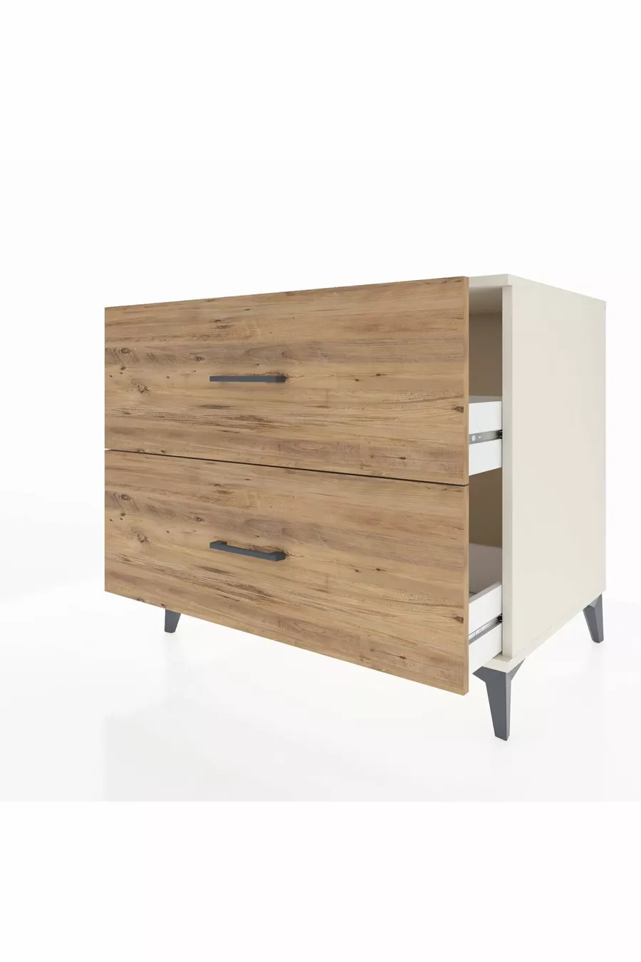 Commode Kronos 2 tiroirs Pierre de lune-Pin