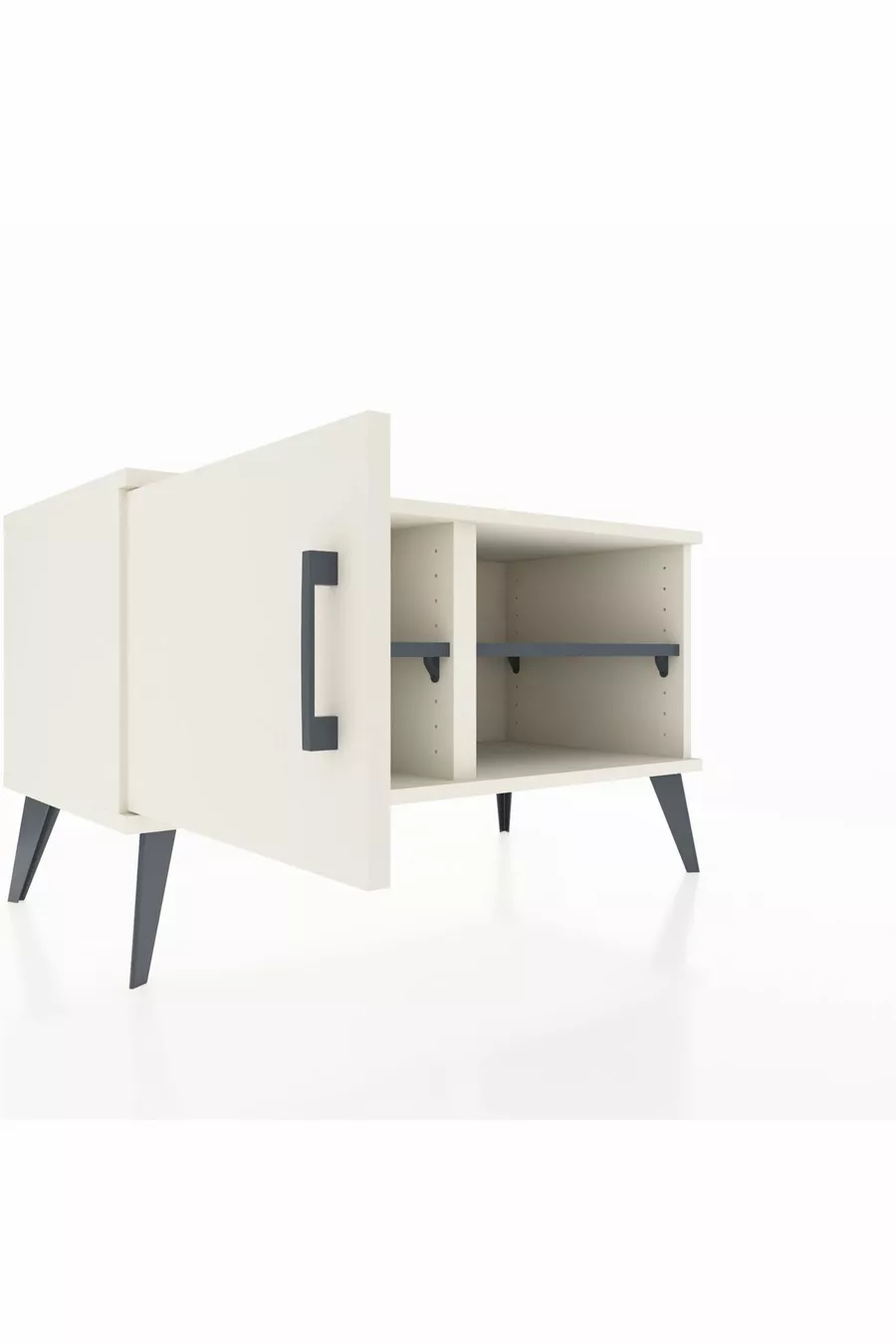 Commode Hyperion à 2 étagères avec une porte Ardoise-Ardoise/Anthracite