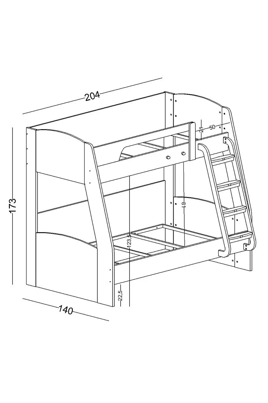 Bohemlife Bunk Bed Bottom and Top (Including Bottom Bed)
