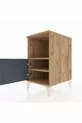 Table de chevet Kronos à 2 étagères avec 1 porte, pin-anthracite