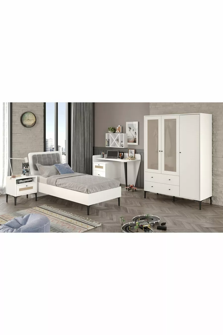 Трио White L Младежка стая комплект (%MDF)