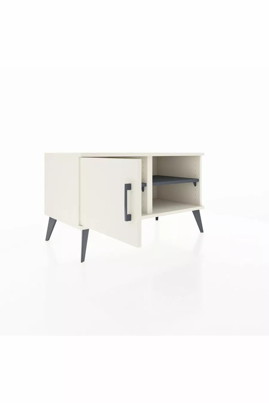 Commode Hyperion à 2 étagères avec une porte Ardoise-Ardoise/Anthracite
