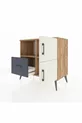 Commode Hyperion avec 2 étagères, 1 tiroir et 2 portes, en pin et gris anthracite