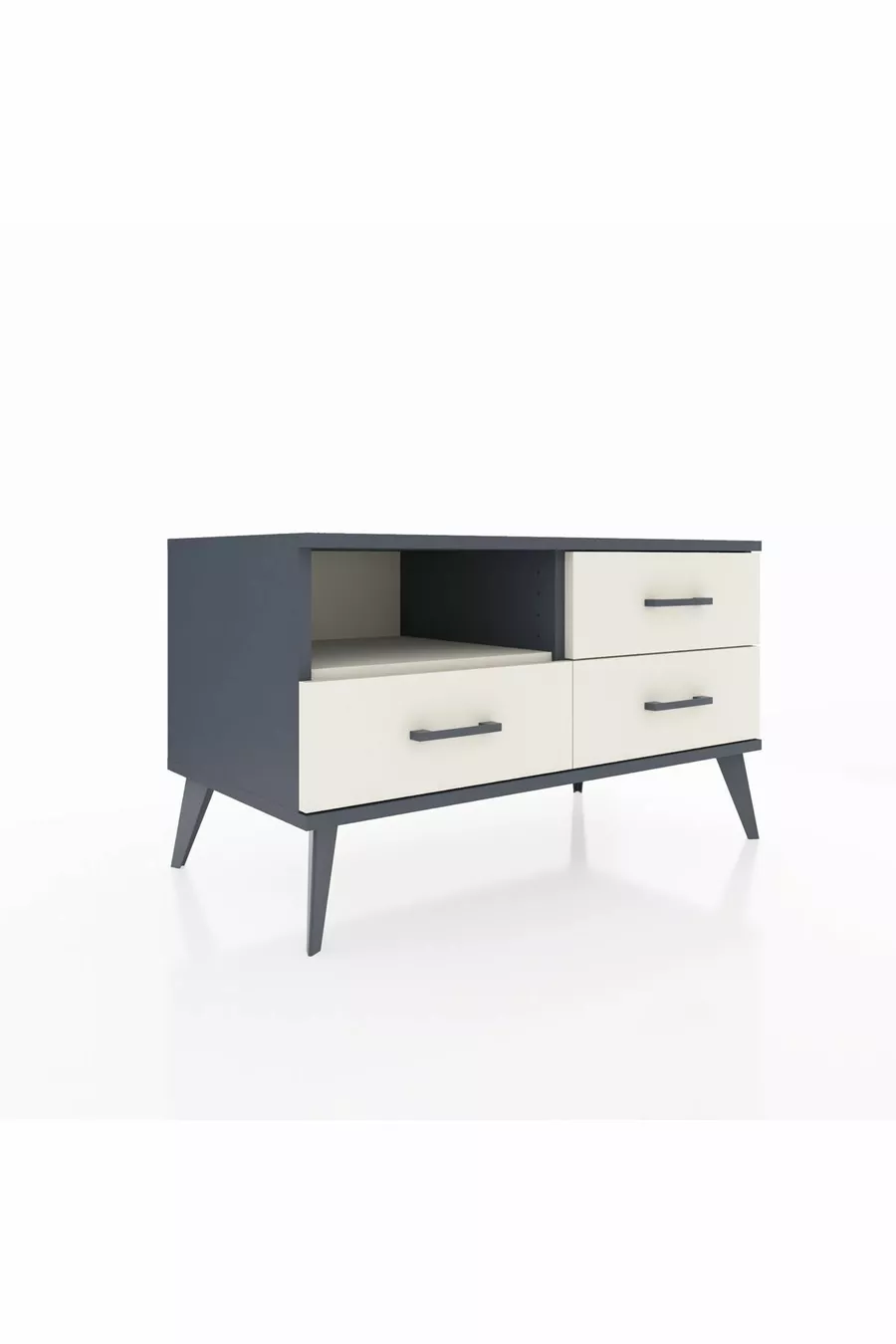 Hyperion Kommode mit einem Regal und 3 Schubladen Anthrazit-Marmor