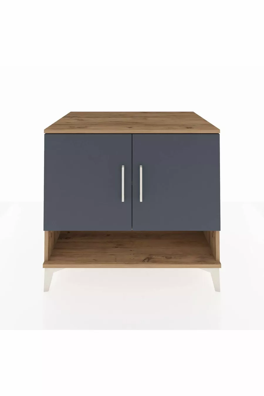 Commode Kronos 2 étagères 2 portes Pin-Anthracite