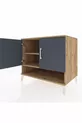 Commode Kronos 2 étagères 2 portes Pin-Anthracite