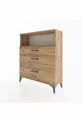 Commode Arges à un seul étagère et 3 tiroirs en pin-pin
