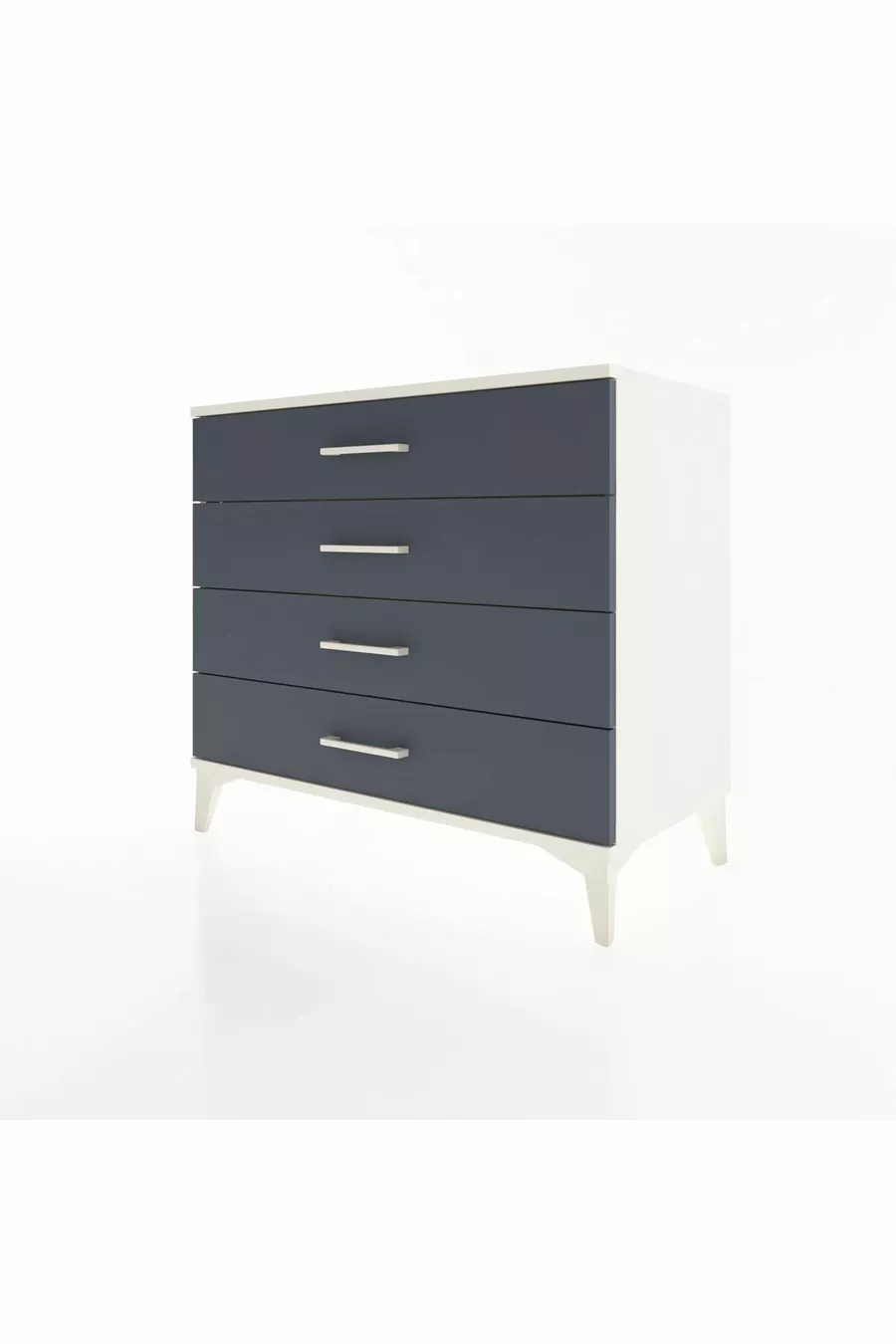 Commode Hyperion 4 tiroirs Pierre de lune-Anthracite