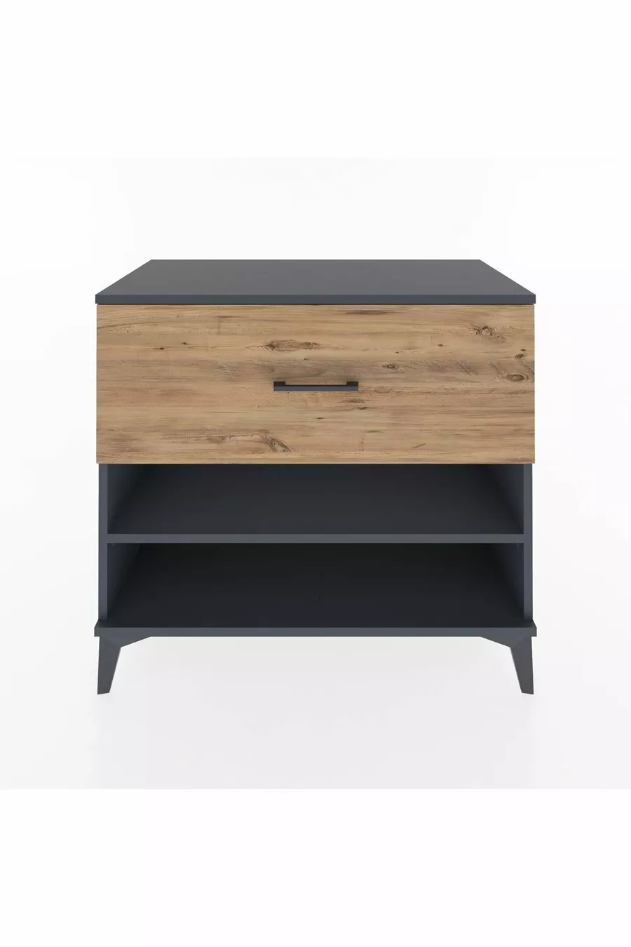 Commode Hyperion à une étagère et un tiroir, anthracite-pin