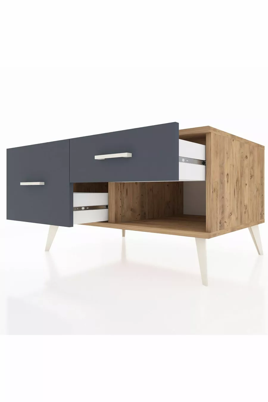 Commode Kronos 2 tiroirs Pin-Pin/Anthracite