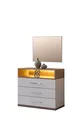 Camera da letto giovane Milano - Armadio a 3 ante con specchio, Letto, Comodino, Scrivania, Cassettiera, Libreria