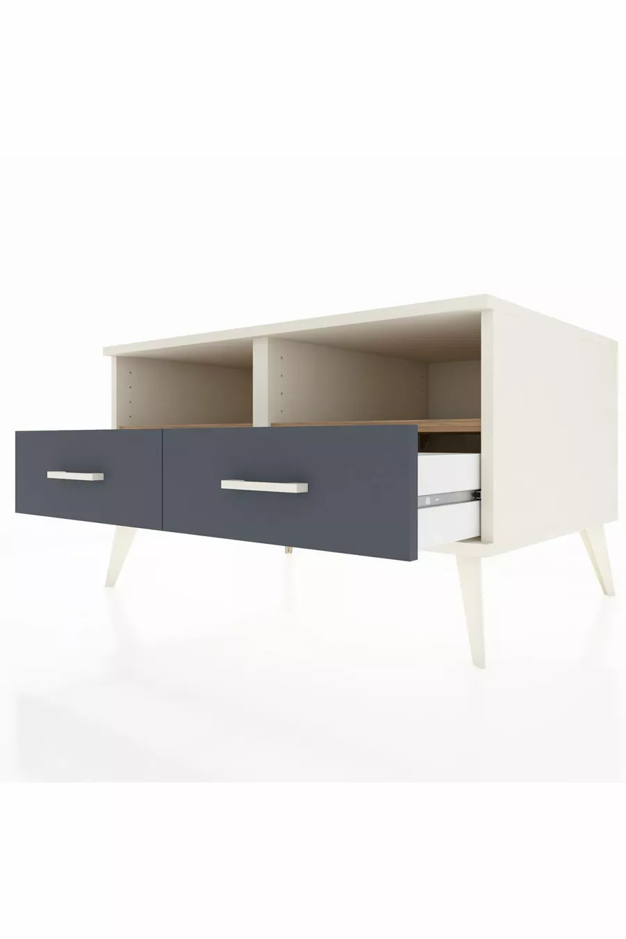Kronos Dresser with 2 Shelves and 2 Drawers Moonstone-Pine/Anthracite