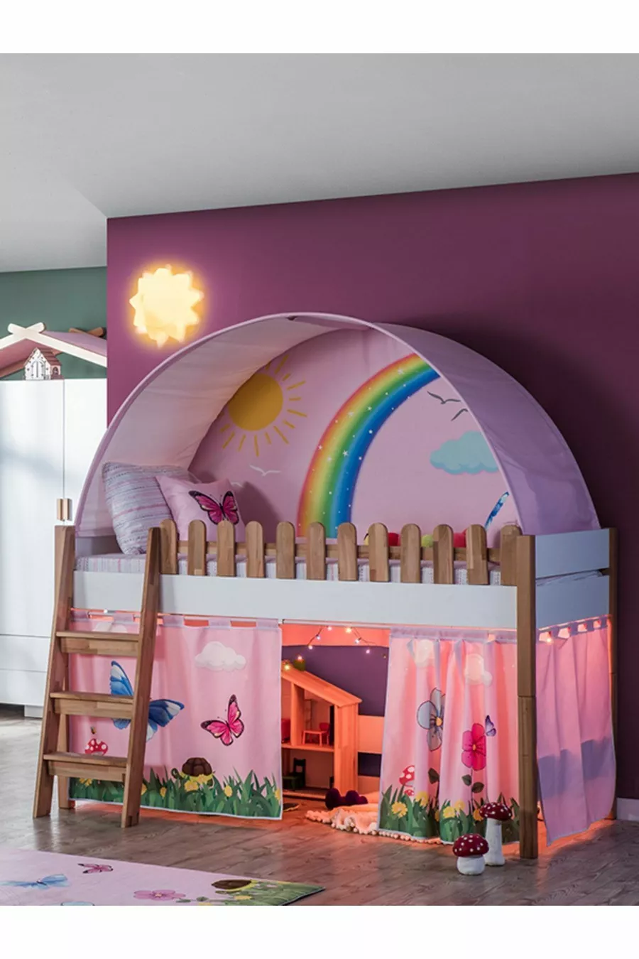 Maison Montessori en bois My House Lit Cabane X Rose