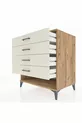Kronos Kommode mit 4 Schubladen Kiefer-Marmor