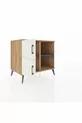 Commode Kronos 2 étagères 2 portes Pin-Quartz/Anthracite