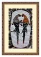 Peinture à motif de cœur avec double perroquet