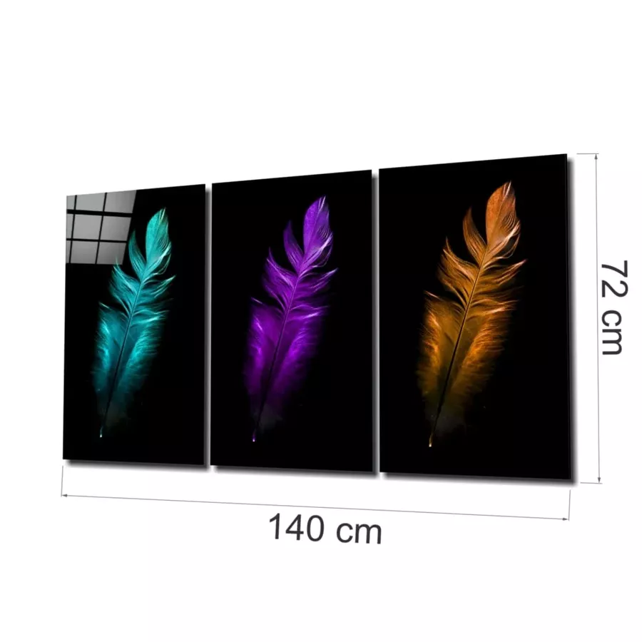 Peinture sur verre méga de plumes d'oiseau