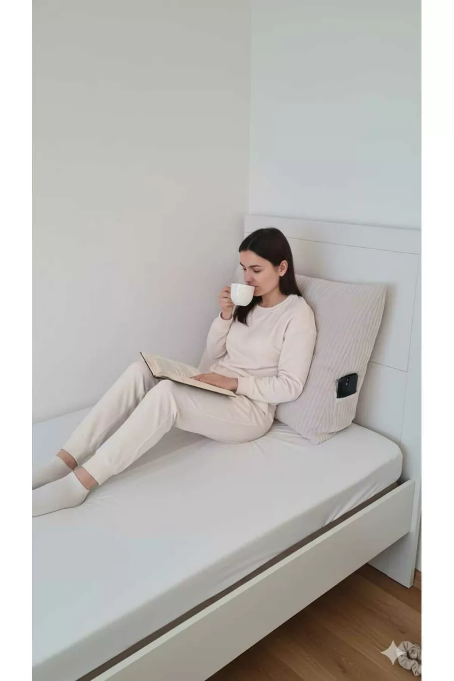 Coussin d'Appui Confortable – Housse Côtelée Lavable