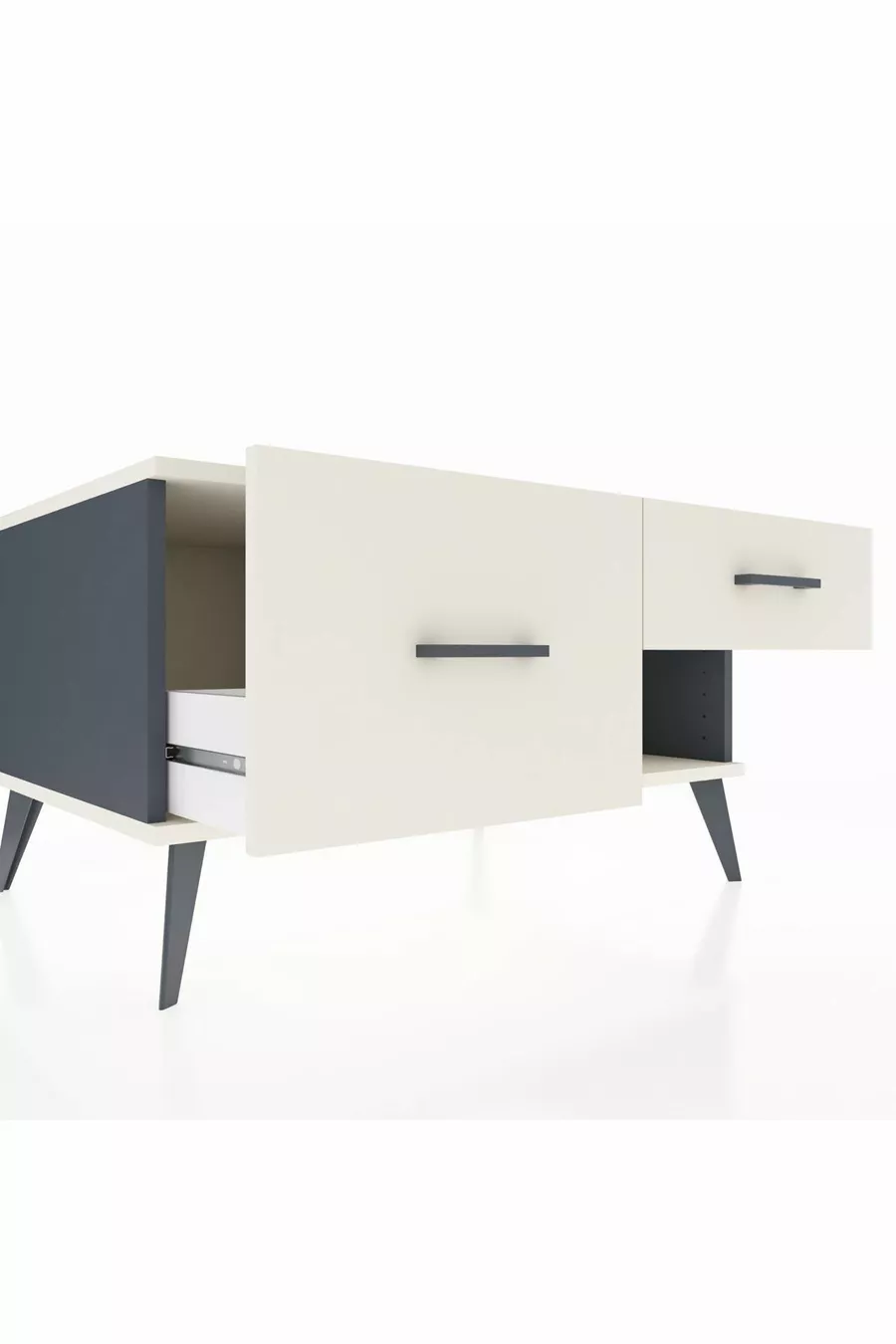 Commode Kronos 2 tiroirs Anthracite-Pierre de lune